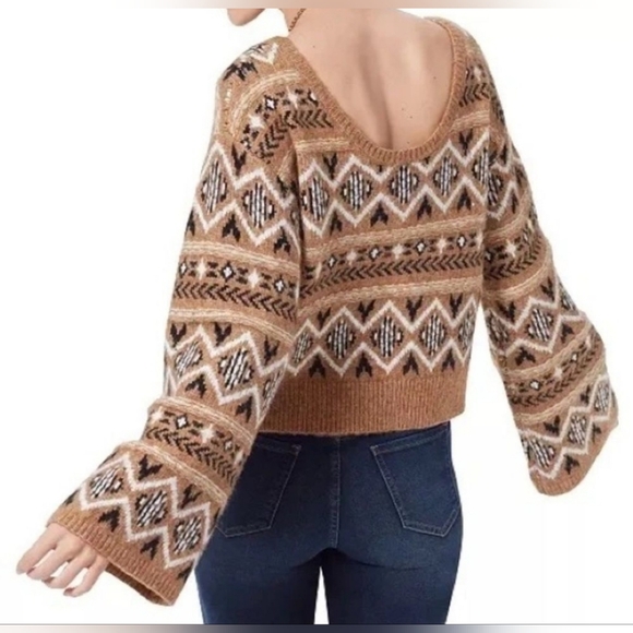 SAM EDELMAN• Women's Benton Wide-Sleeve Scoop-Back Sweater - Picture 3 of 6